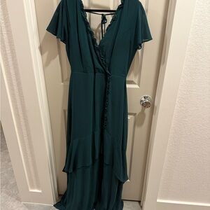 Elegant Dark Green Maxi Bridesmaid Dress